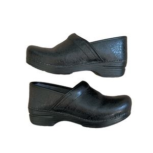 Dansko Black Floral Clogs